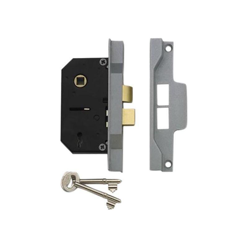 Union 2242 2 Lever Mortice Rebated Sashlock Silver Enamel 78.5mm 3in Visi UNION - RockBottom Northampton