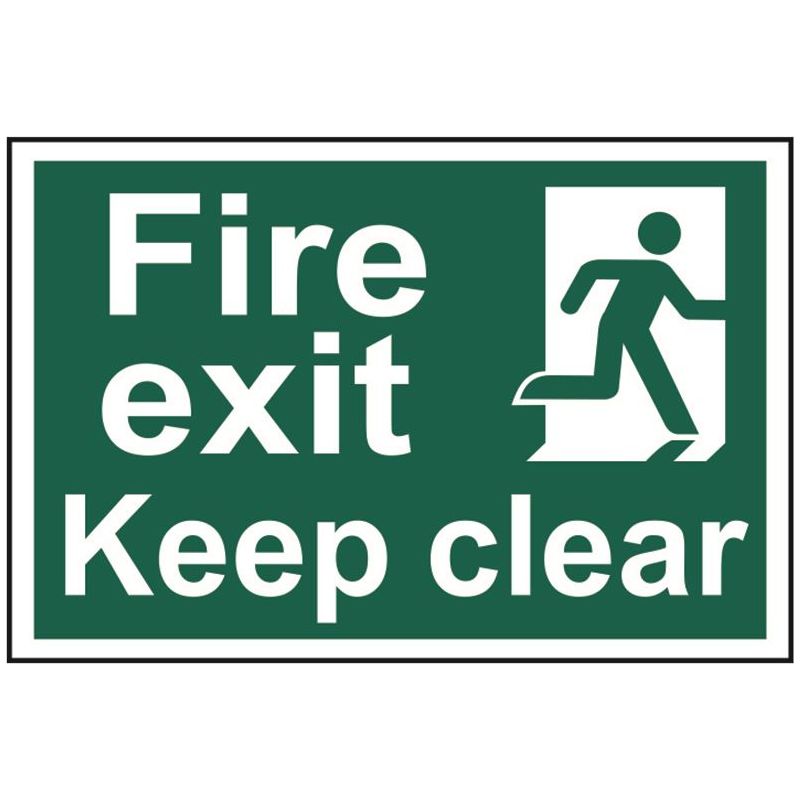 Scan Fire Exit Keep Clear - PVC Sign 300 x 200mm Scan - RockBottom Nothampton