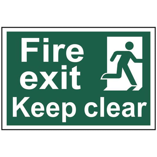 Scan Fire Exit Keep Clear - PVC Sign 300 x 200mm Scan - RockBottom Nothampton