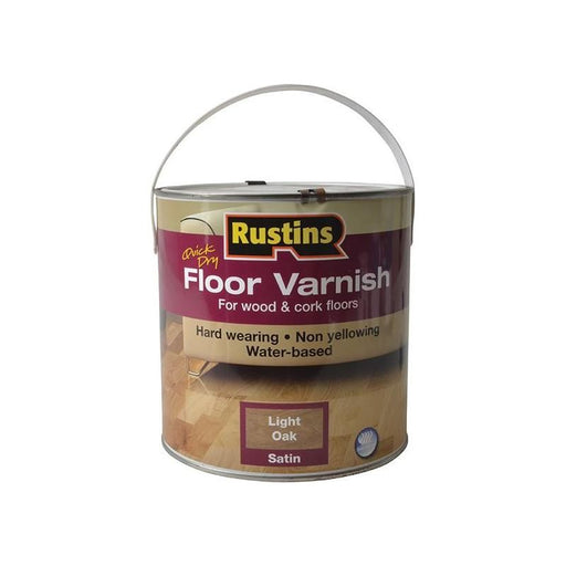 Rustins Quick Dry Coloured Floor Varnish Light Oak 2.5 litre Rustins - RockBottom Nothampton