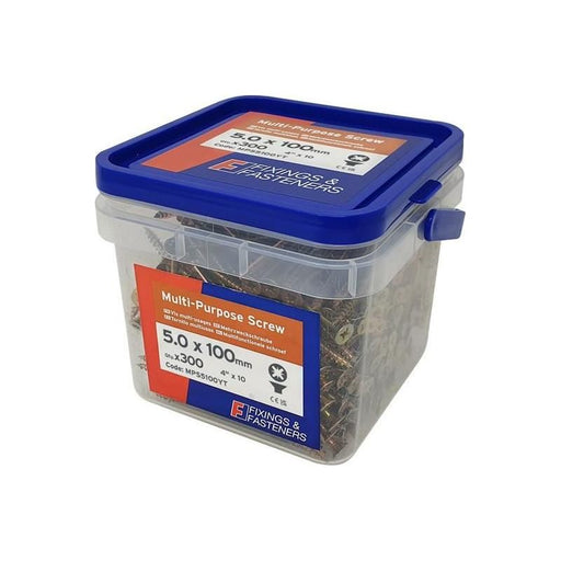 Forgefix Multi-Purpose Pozi Compatible Screw CSK ST ZYP 5.0 x 100mm Tub 300 ForgeFix - RockBottom Northampton