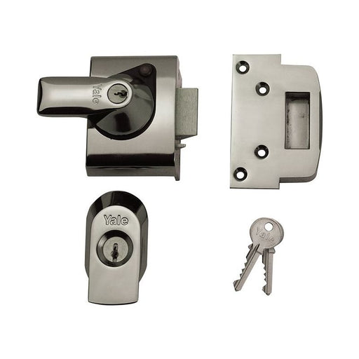Yale Locks BS2 Nightlatch British Standard Lock 40mm Backset Chrome Finish Visi Yale Locks - RockBottom Northampton
