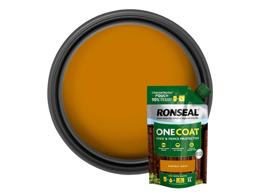 Ronseal One Coat Shed & Fence Refill Pouch Harvest Gold 950ml Ronseal - RockBottom Nothampton