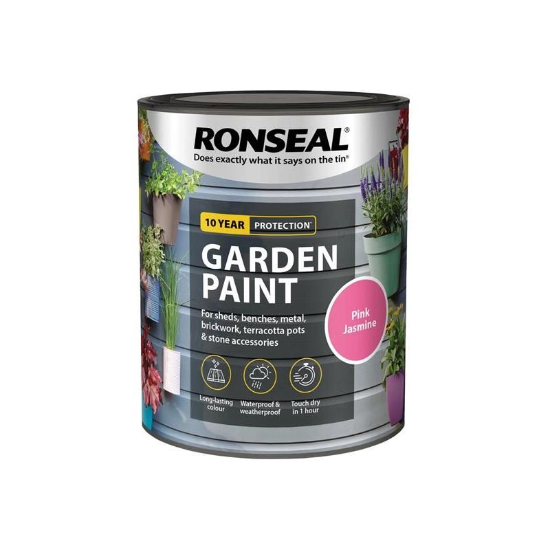 Ronseal Garden Paint Pink Jasmine 750ml Ronseal - RockBottom Nothampton