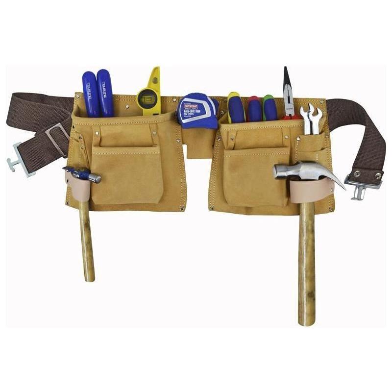 Faithfull Double Tool & Nail Pouch Faithfull - RockBottom Northampton