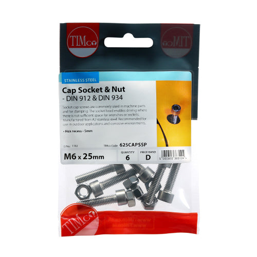 TIMCO Cap Socket Screws DIN912 A2 Stainless Steel - M5 x 16