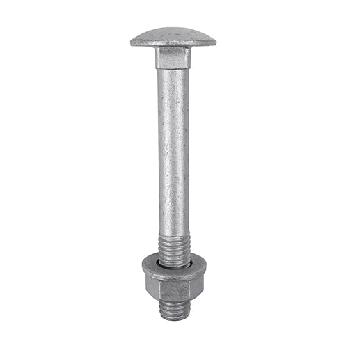 TIMCO Carriage Bolts DIN603, Hex Full Nuts DIN934 & Form A DIN125-A Washer Exterior Silver