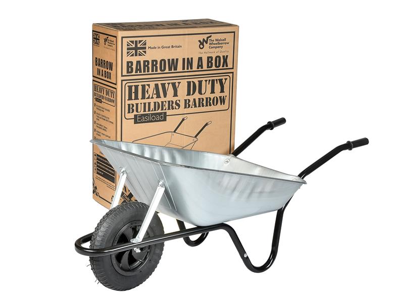 Walsall Boxed 85L Galvanised Easi-Load Builder's Wheelbarrow
