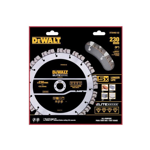 Dewalt Power Tools ELITE SERIES™ All Purpose Diamond Segmented Wheel 230 x 22.2mm DeWALT Power Tools - RockBottom Northampton