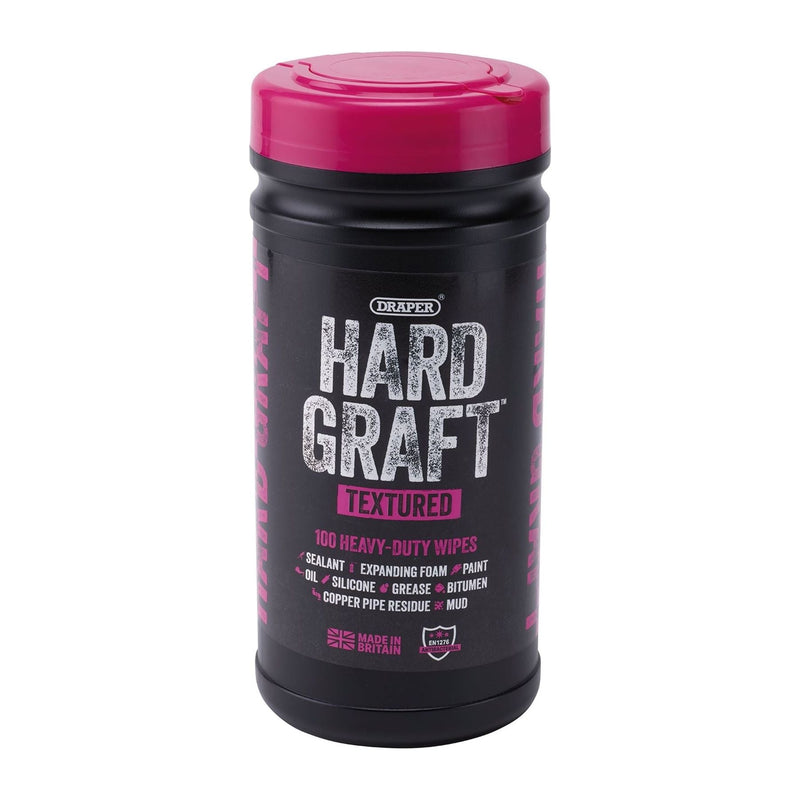 Draper Draper Hard Graft Multipurpose Textured Wipes (Tub of 100) Draper - Town Tools