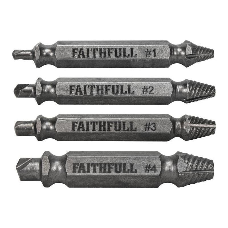 Faithfull Screw Extractor Set, 4 Piece Faithfull - RockBottom Northampton