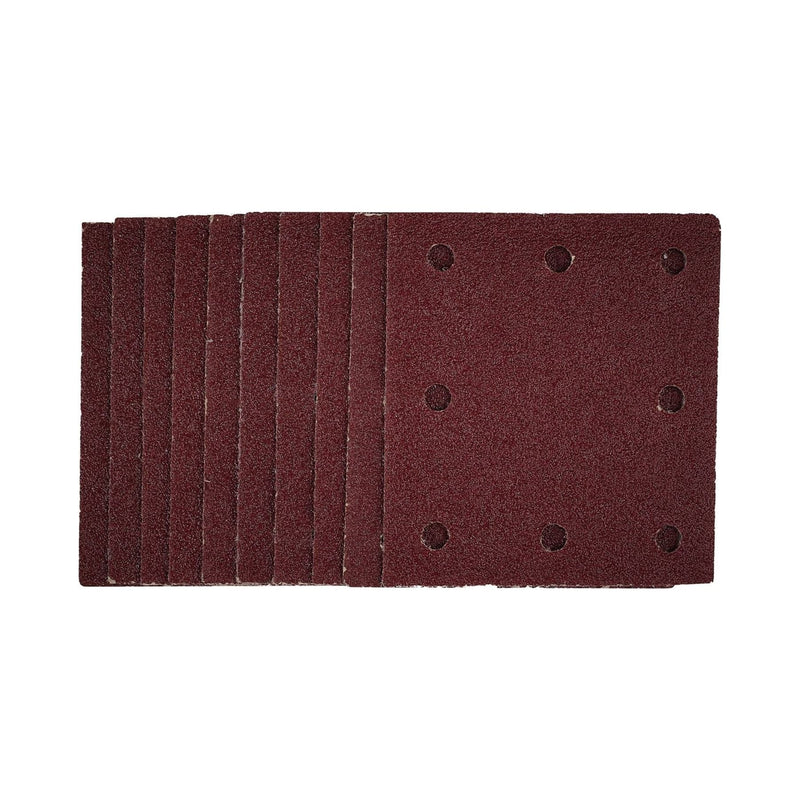 Draper 1/4 Sanding Sheets with Hook and Loop, 115 x 105mm, 40 Grit (Pack of 10) Draper - Town Tools 