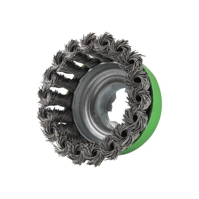 Faithfull X-LOCK Wire Cup Brush Twist Knot 75mm M14x2, 0.50mm Stainless Steel Wire Faithfull - RockBottom Northampton