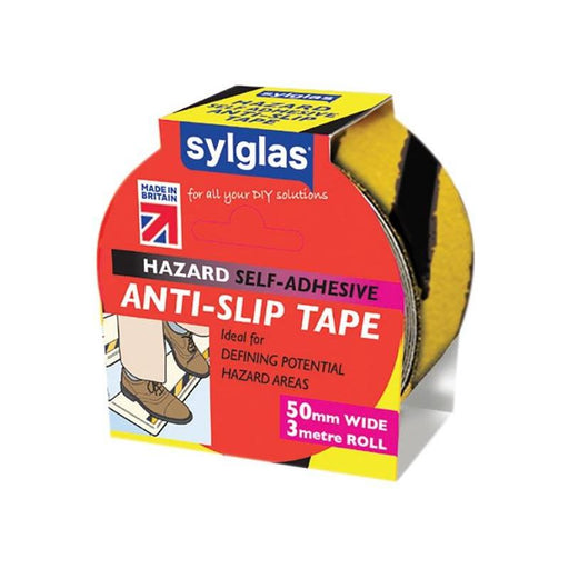 Sylglas Anti-Slip Tape 50mm x 3m Black & Yellow Hazard Sylglas - RockBottom Nothampton