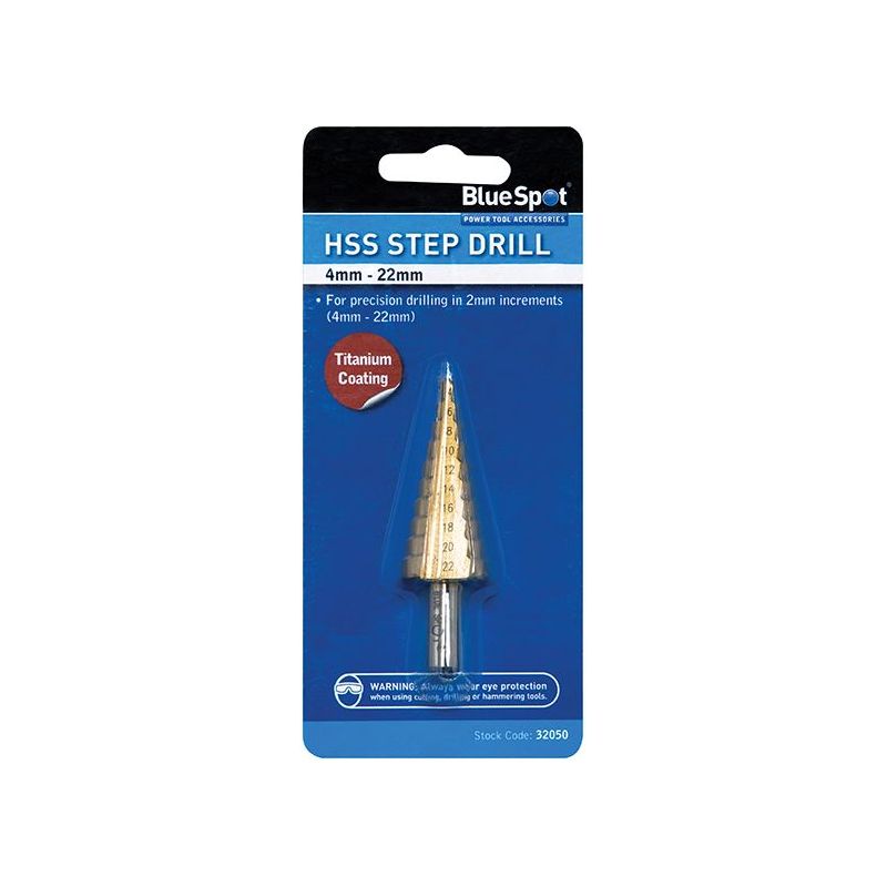 Bluespot Tools HSS Step Drill 4-22mm BlueSpot Tools - RockBottom Northampton