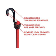 Master Lock Twin Wire Bungee Cord 60cm Red 2 Piece Master Lock - RockBottom Northampton
