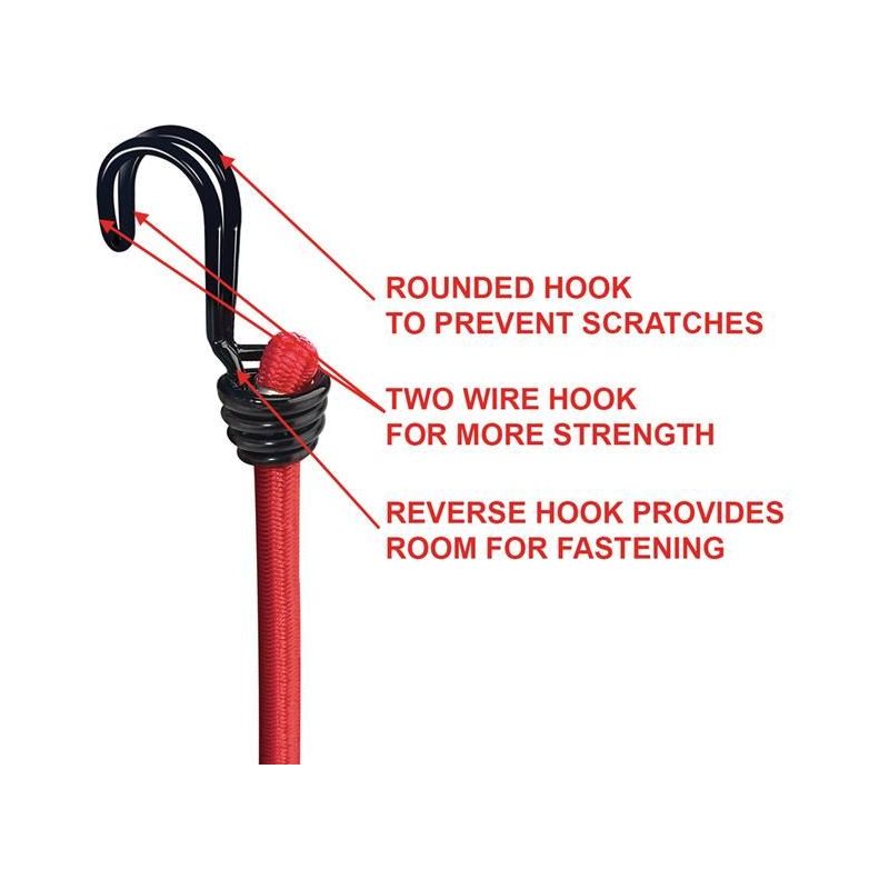 Master Lock Twin Wire Bungee Cord 60cm Red 2 Piece Master Lock - RockBottom Northampton