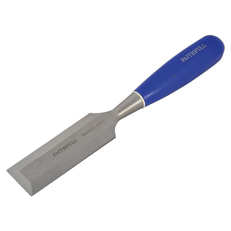 Faithfull Bevel Edge Chisel Blue Grip 38mm (1.1/2in) Faithfull - RockBottom Northampton
