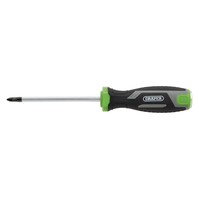 Draper Pound Thru Pozi Soft Grip Screwdriver, PZ1 x 100mm Draper - Town Tools