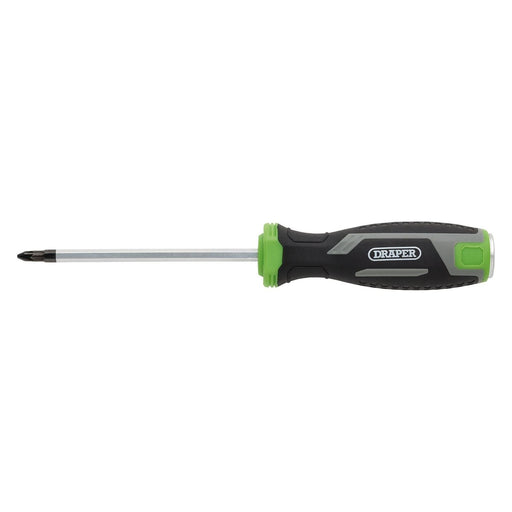 Draper Pound Thru Pozi Soft Grip Screwdriver, PZ1 x 100mm Draper - Town Tools