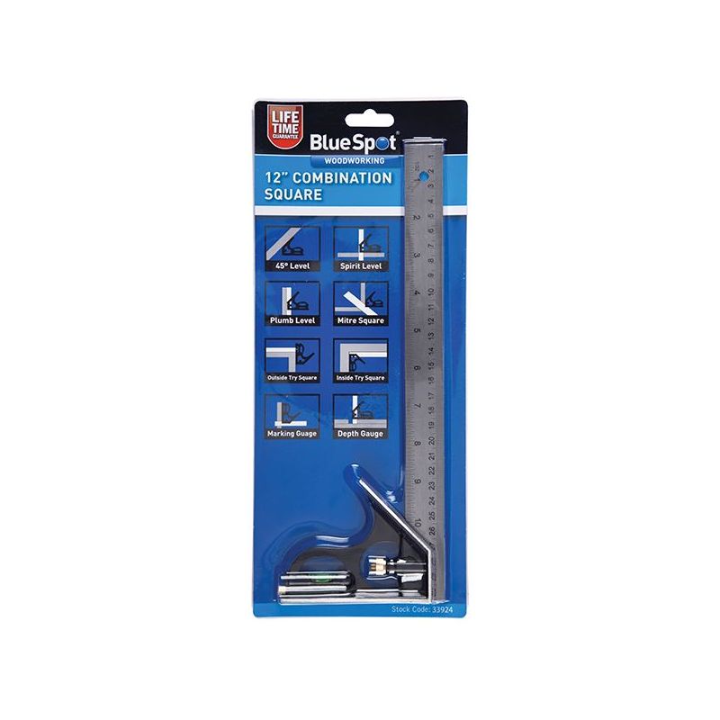 Bluespot Tools Combination Square 300mm (12in) BlueSpot Tools - RockBottom Northampton