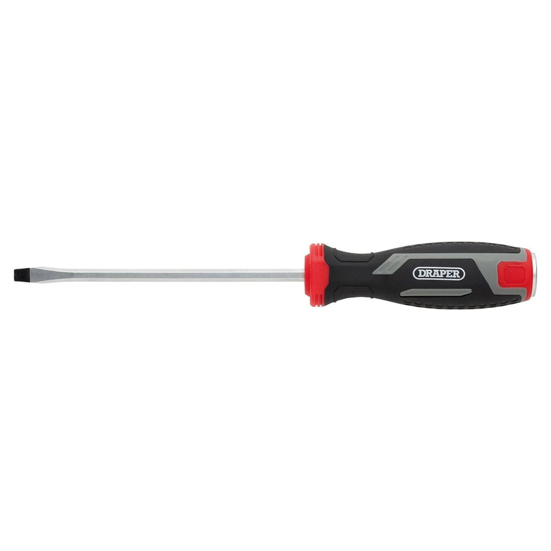 Draper Pound Thru Slotted Soft Grip Screwdriver, SL5.5 x 125mm Draper - Town Tools