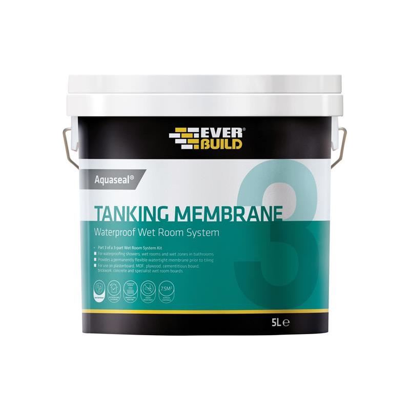 Everbuild Sika Aquaseal Waterproof Tanking Membrane 5 litre Everbuild Sika - RockBottom Northamptin