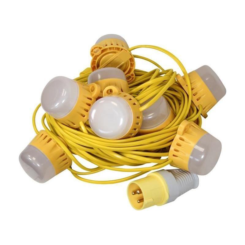 Faithfull Power Plus Festoon Lights 10 LED Bulbs 110V 22m Faithfull Power Plus - RockBottom Northampton
