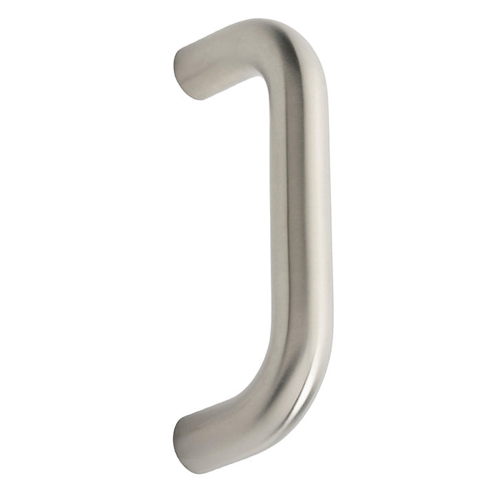 22Mm Dia. D Pull Handle - 150Mm C/C - Bolt Through Fixing - Satin Stainless Steel