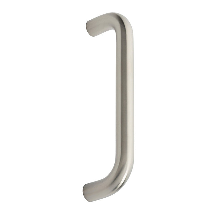 22Mm Dia. D Pull Handle - 225Mm C/C - Bolt Through Fixing - Satin Stainless Steel
