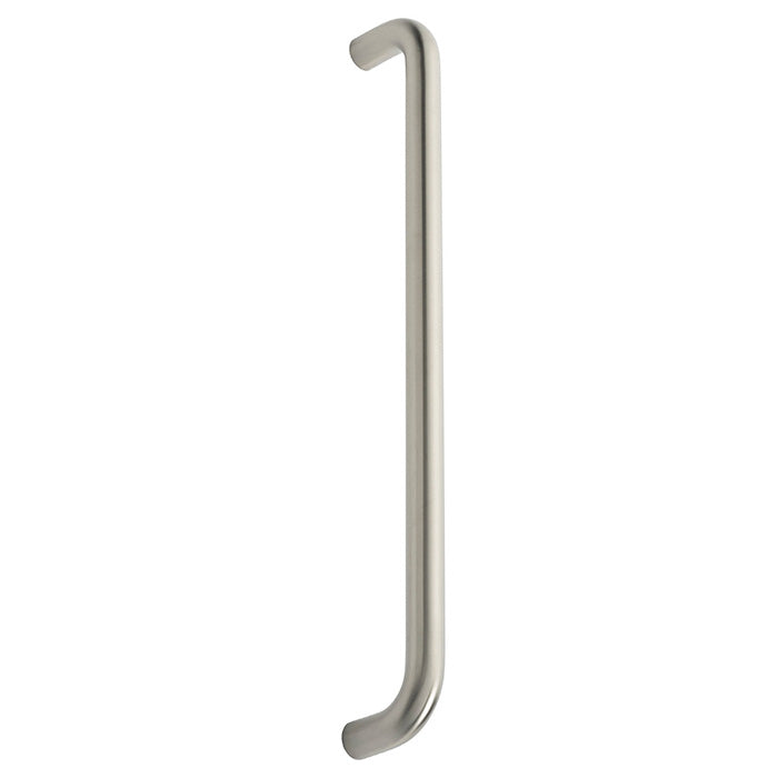 22Mm Dia. D Pull Handle - 450Mm C/C - Bolt Through Fixing - Satin Stainless Steel