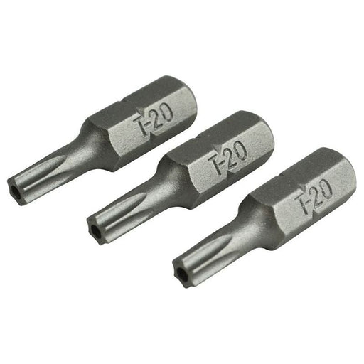 Faithfull Security S2 Grade Steel Screwdriver Bits T20S x 25mm (Pack 3) Faithfull - RockBottom Northampton