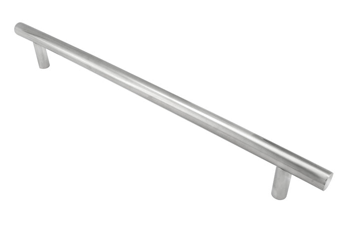 22Mm Dia. Straight T Bar Pull Handle - 450Mm C/C (600Mm O/A) - Bolt Through Fixing - Satin Stainless Steel