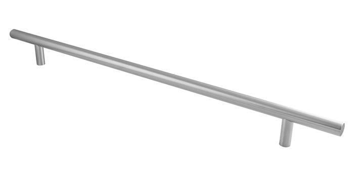 22Mm Dia. Straight T Bar Pull Handle - 600Mm C/C (775Mm O/A) - Bolt Through Fixing - Satin Stainless Steel