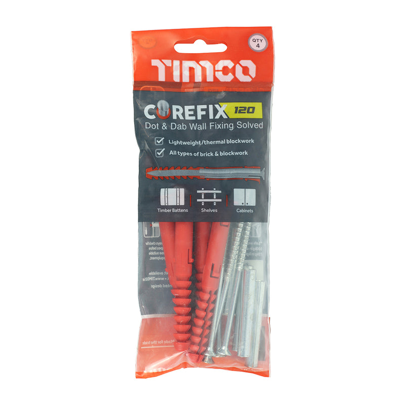 TIMCO Corefix 120 Dot & Dab Wall Fixing — Bag