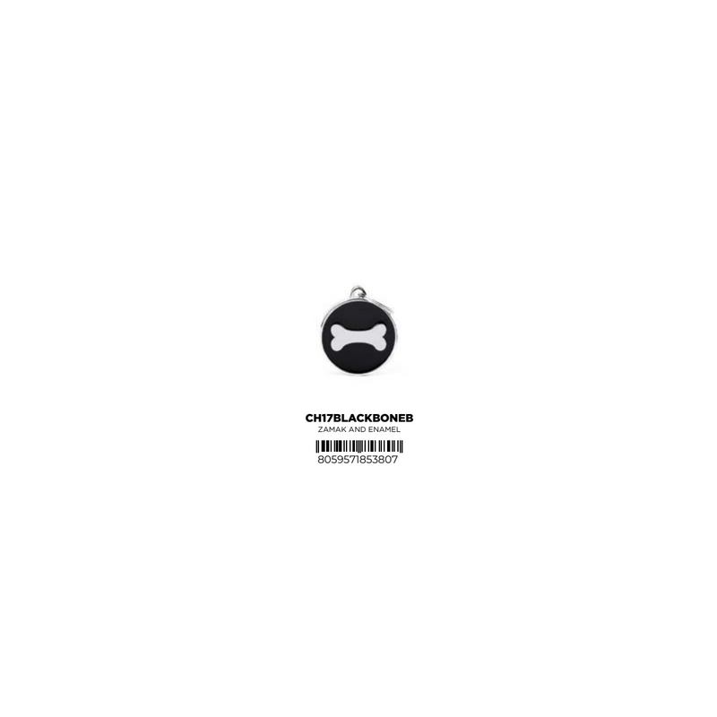 I TAG YOU - BONE ENAMELED TAG (BLACK)