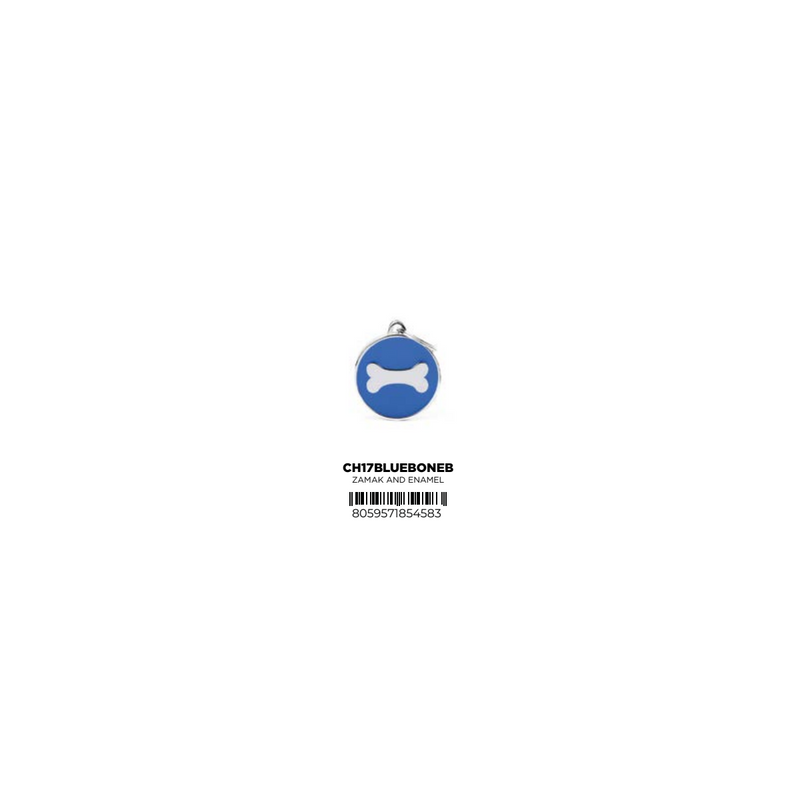 I TAG YOU - BONE ENAMELED TAG (BLUE)