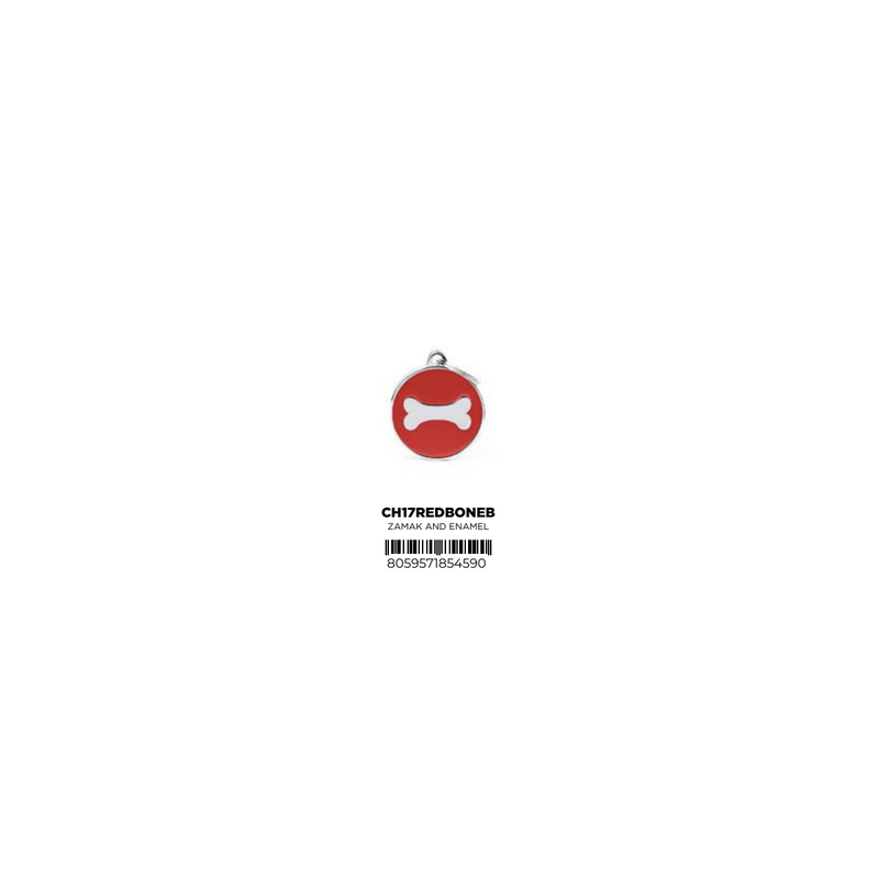 I TAG YOU - BONE ENAMELED TAG (RED)