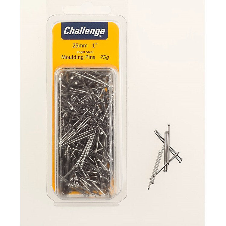 Challenge Bright Steel Moulding Veneer Pins 25mm 75g