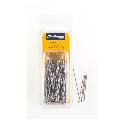 Challenge Bright Steel Panel Pins 40mm 100g