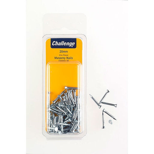 Challenge Zinc Plated Masonry Nails 20mm, Clam Pack of 60