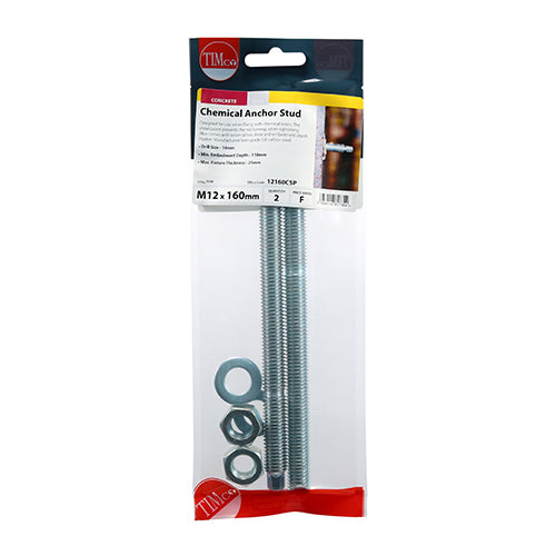 TIMCO Chemical Anchor Studs Silver - M10 x 130