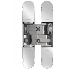 1129 Stars 3D Concealed Hinge 100 X 22Mm Nickel Plated - Screws Not Supplied - Polished Nickel 100 x 22 mm