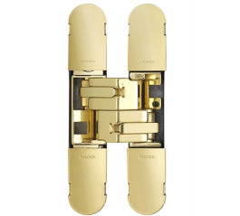 1130 Stars 3D Concealed Hinge 134 X 24Mm Brass Plated - Screws Not Supplied - Brass Plated 134 x 24 mm