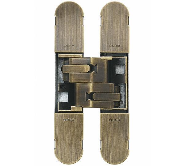 1230 Stars 3D Concealed Hinge 130 X 30Mm Antique Satin Bronze - Screws Not Supplied - Antique Satin Bronzed 130 x 30 mm