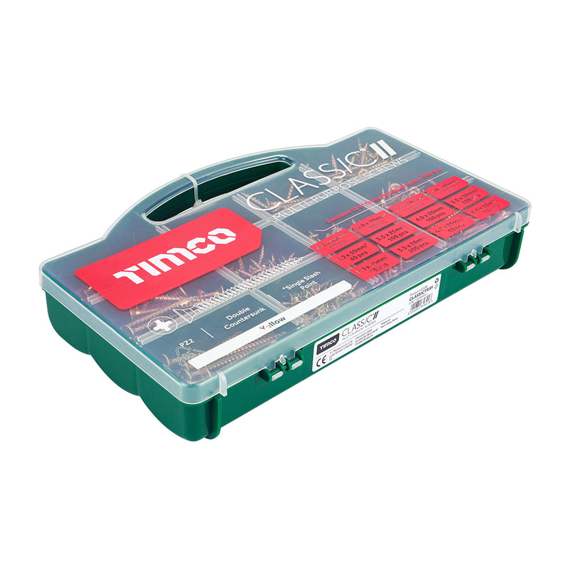 TIMCO Classic Multi-Purpose Countersunk Gold Woodscrews Assorted Case - 895pcs