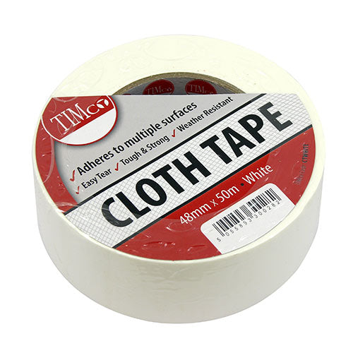 TIMCO Cloth Tape Black - 50m x 48mm