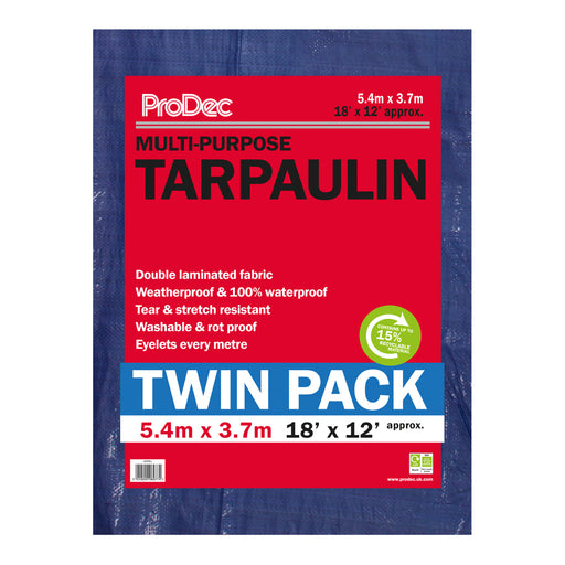 ProDec Twin Pack 18' x 12' Multi-Purpose Tarpaulins