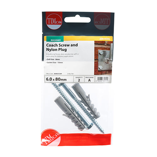 TIMCO Coach Screws Hex Head Silver