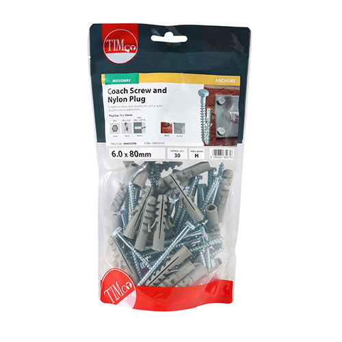 TIMCO Coach Screws Hex Head Silver